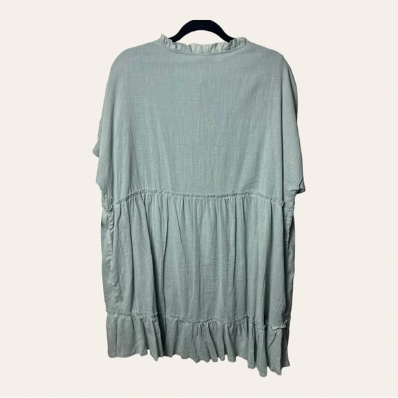 0585. Listicle 100% COTTON BABYDOLL MINI DRESS ALINE STYLE SIZE LARGE‎ RUFFLES - Picture 8 of 11